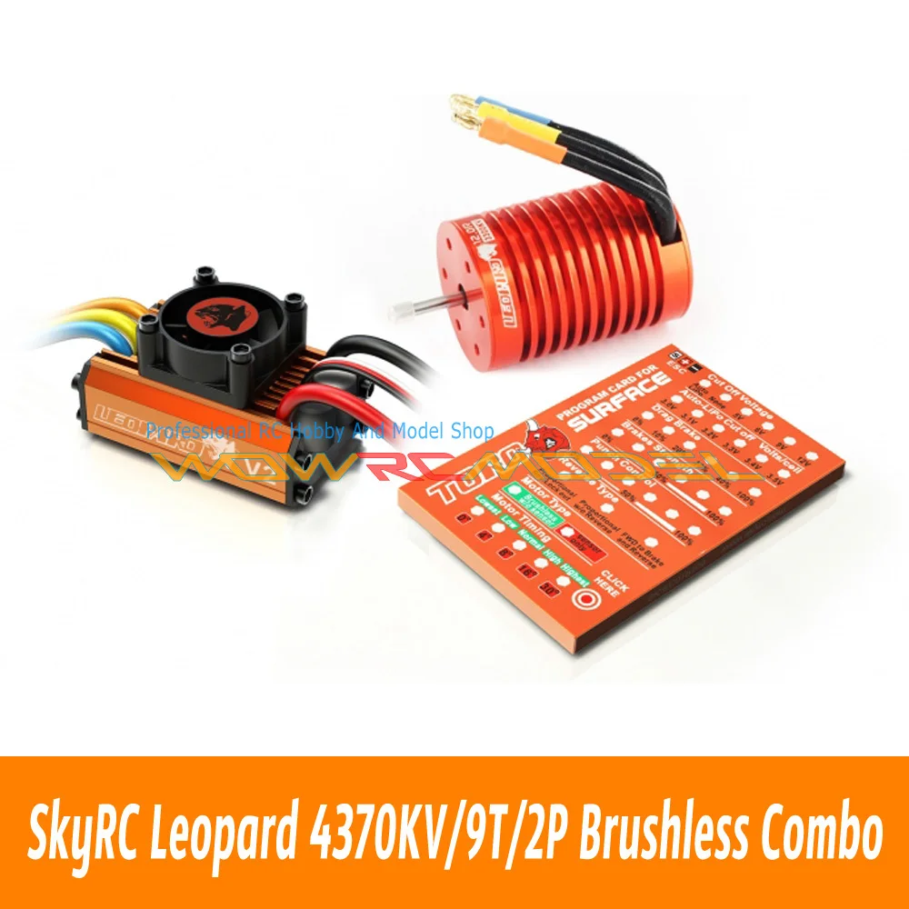 SKYRC 9T 4370KV Brushless Motor 60A ESC Programming Card Kit for 1/10 RC Car Orange 