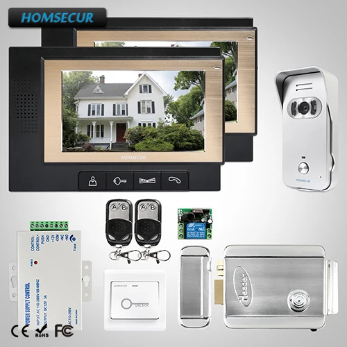 

HOMSECUR 7"Video Door Entry Security Intercom Electric Lock Supported :TC021-S + TM702-B