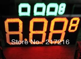 

P16 led gas sign price changers oil display for diesel double side 24inches red or amber with remote controller