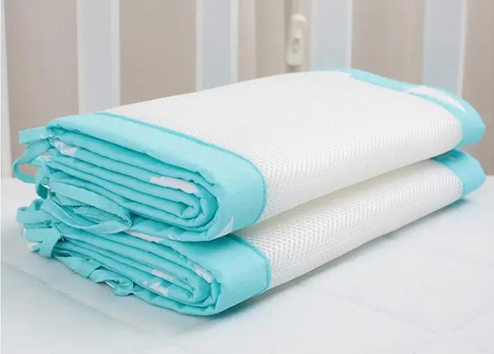 2pcs 2 шт./компл. детская кровать бампер хлопок лето дышащая сеть новорожденных бампер для детской кроватки комплект постельных принадлежностей печать сетка детская кроватка бампер - Цвет: 2pcs