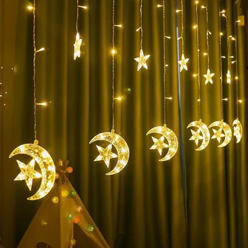

LED Stars Moon Christmas Decorations for Home LED Lights Curtain String Lighting Strip Garland New Year Home Decor Navidad 2019.