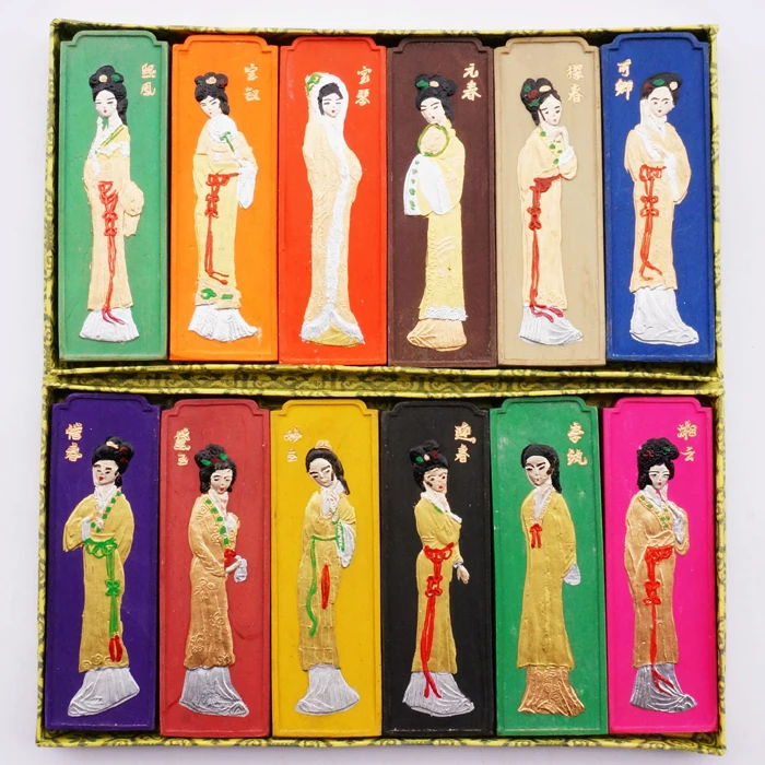 12pcs/set Color Inkstick Chinese ink sticks traditional Solid inks