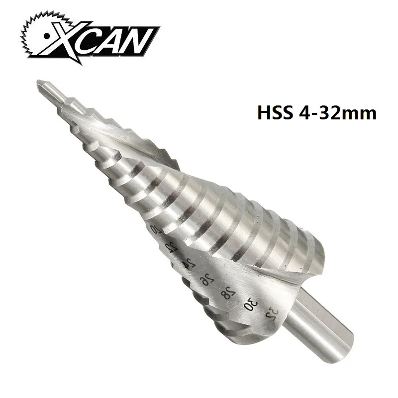 Xcan бесплатная доставка 1 шт. 4 12 32 мм пагода сверло с шестигранным винтом HSS электроинструменты спиральная