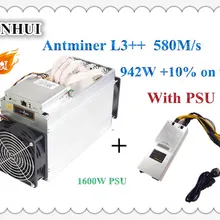 ASIC Chip Miner New ANTMINER L3++ 580M с БП Scrypt Miner LTC liteion Mining Machine лучше, чем ANTMINER L3+ S9 S9i