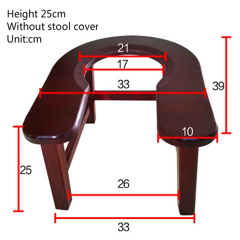 Бытовой деревянный табурет для горшка u-образный удобный стабильный стул для пожилых людей комод из массива дерева передвижной горшок для беременных женщин - Цвет: A1