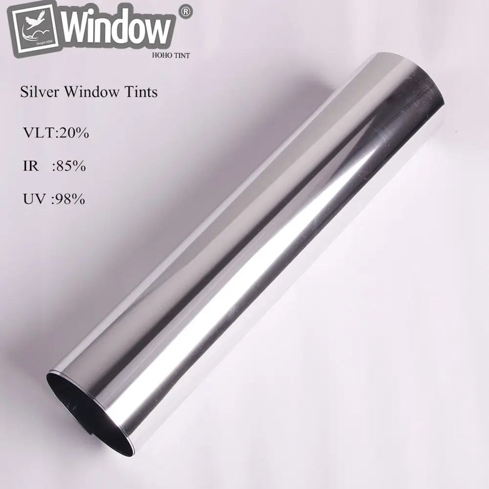 Серебряная зеркальная тонированная 2ply пленка для домашнего окна 0,8x3 м для окна домашнего строительства