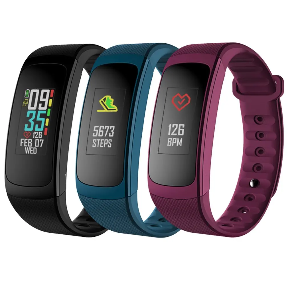 

Plug C Color Screen Smart Ecg Heart Rate Blood Pressure Monitoring Sports Step Waterproof Bracelet Reminder Outdoor Sports 2019