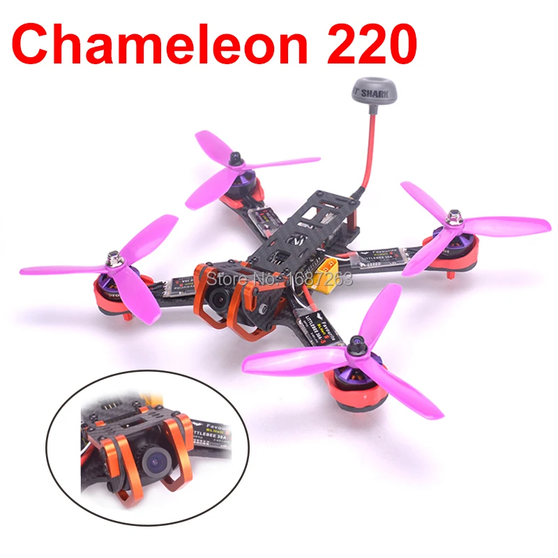 Хамелеон 220 мм рама Квадрокоптер Naze32 / F3 2205 двигатель Littlebee 30A BLHeli s ESC антенна Fatshark