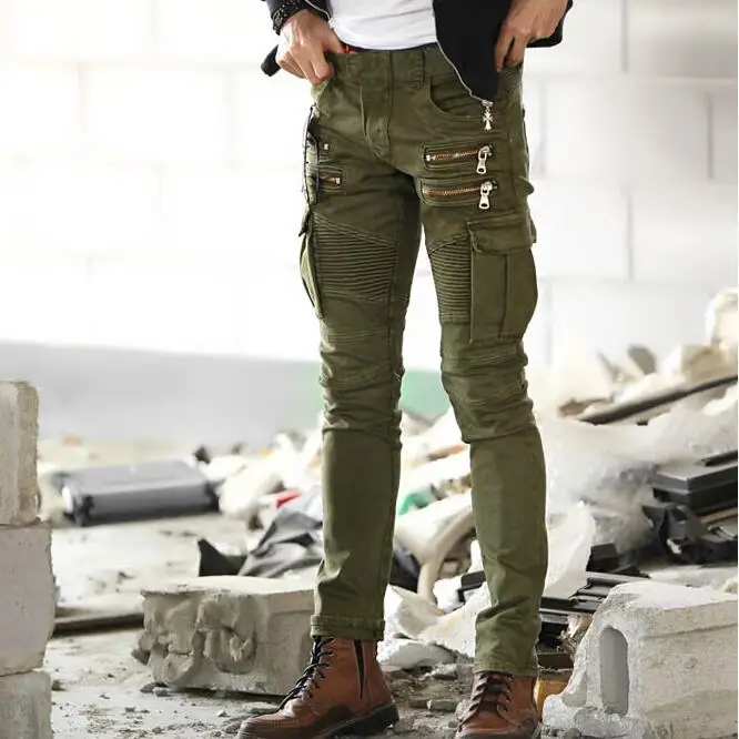 

Men pants Long trouser Punk Slim Men trousers Pencil