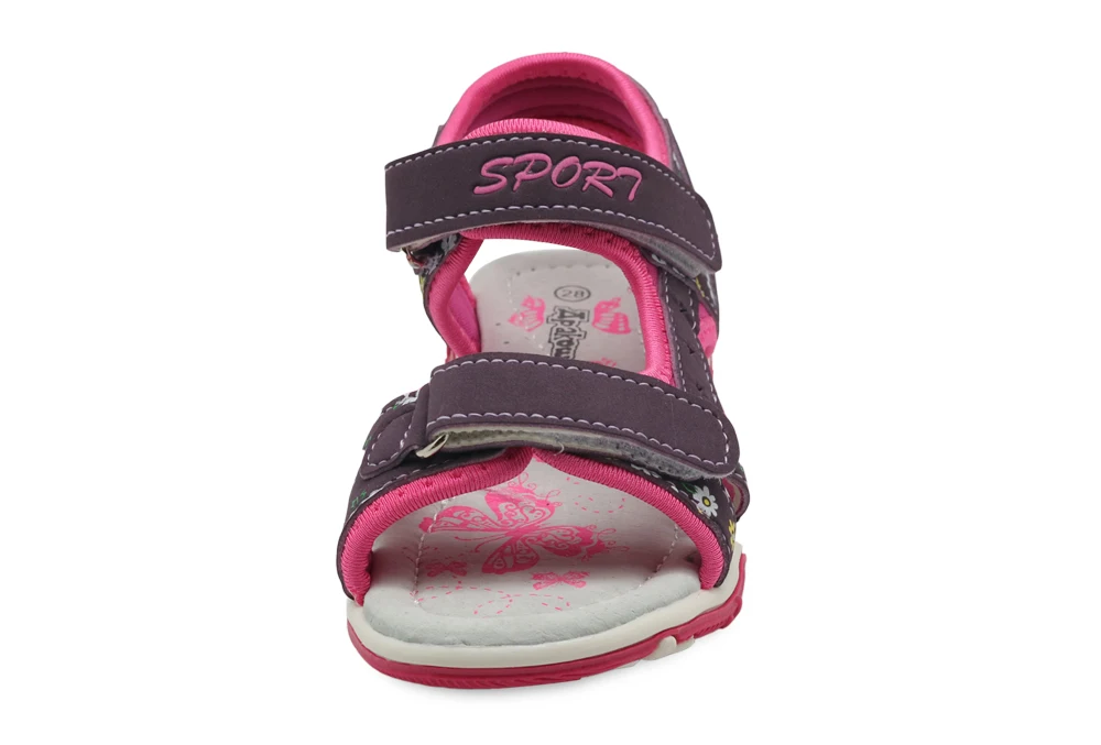 Apakowa Summer Children Shoes Girls Sport Beach Sandals with Arch Support Kids Hook-and-Loop Sandals for Girls EU Size 21-32