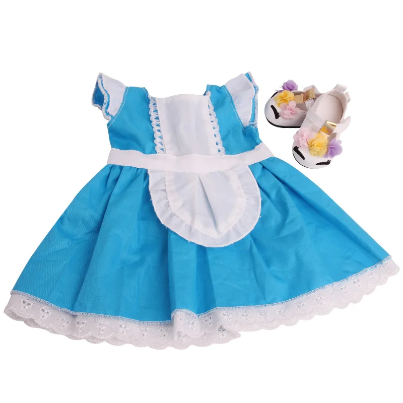 18 дюймов девушки кукла платье костюм «Единорог» кружевная юбка с обувью Американская Одежда для новорожденных детские игрушки подходит 43 см Детские куклы c179 - Цвет: Blue