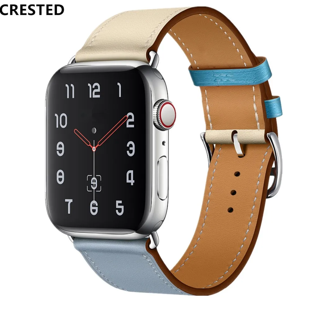 

Single Tour For Apple watch band strap 42mm 38mm iWatch 4 band 44mm 40mm Leather watchband bracelet Apple watch 4 3 21 hermes