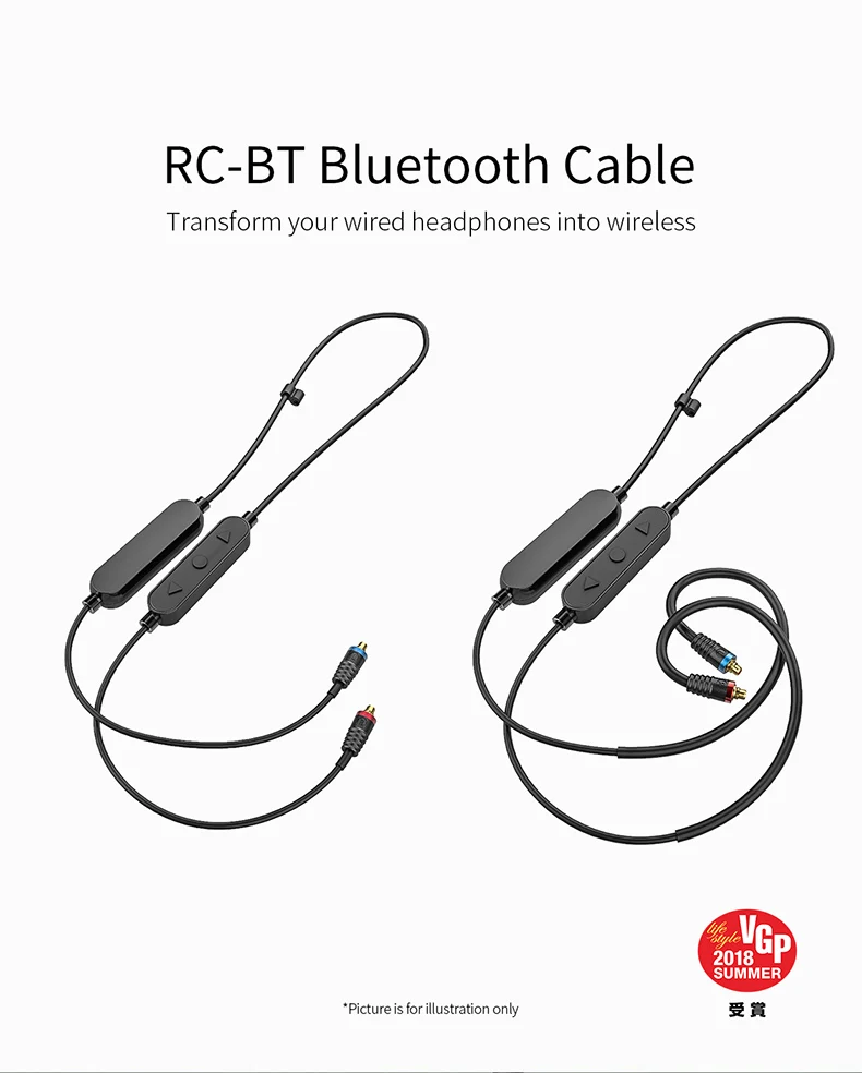 FiiO RC-BT Bluetooth беспроводная гарнитура кабель наушники обновление линии с микрофоном и управлением общий интерфейс MMCX стандарт