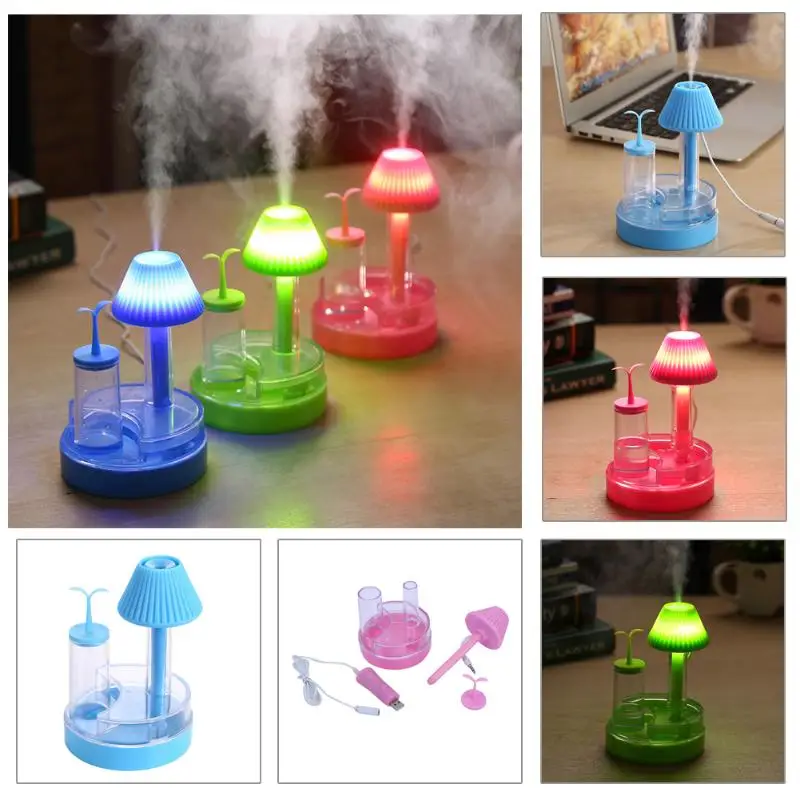 

Creative Air Humidifier Home Desktop Mini Humidifier Mist Spray Humidifier USB Oil Essential Aroma Diffuser and LED Night Light