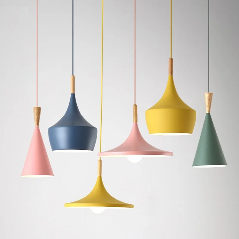 

LukLoy Colorful Pendant Ceiling Lamps Dining Table Lustre Pendant Lights Loft Lamp Hanglamp Nordic Hanging Kitchen Light Fixture