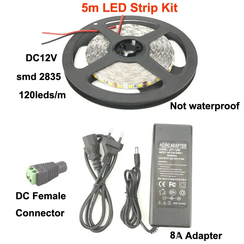 5 м 600 светодиодные ленты светильник SMD 2835 120LED/m AC/DC 12 V гибкий катушка s лампы