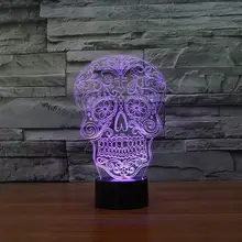 Креативный художественный 3D визуализация череп Shpe светодиодный ночник для украшения дома