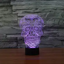 Creative Artistic 3D Visualization Skull Shpe LED Night Table Lamp for Home Decoration.