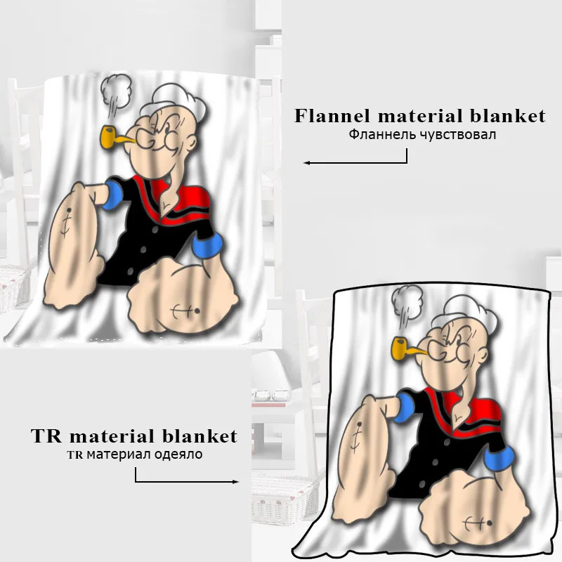 Пользовательские Popeye матросское одеяло TR/из фланелевой флисовой ткани одеяло Новогоднее украшение Удобная теплая супер мягкая спальня - Цвет: 1