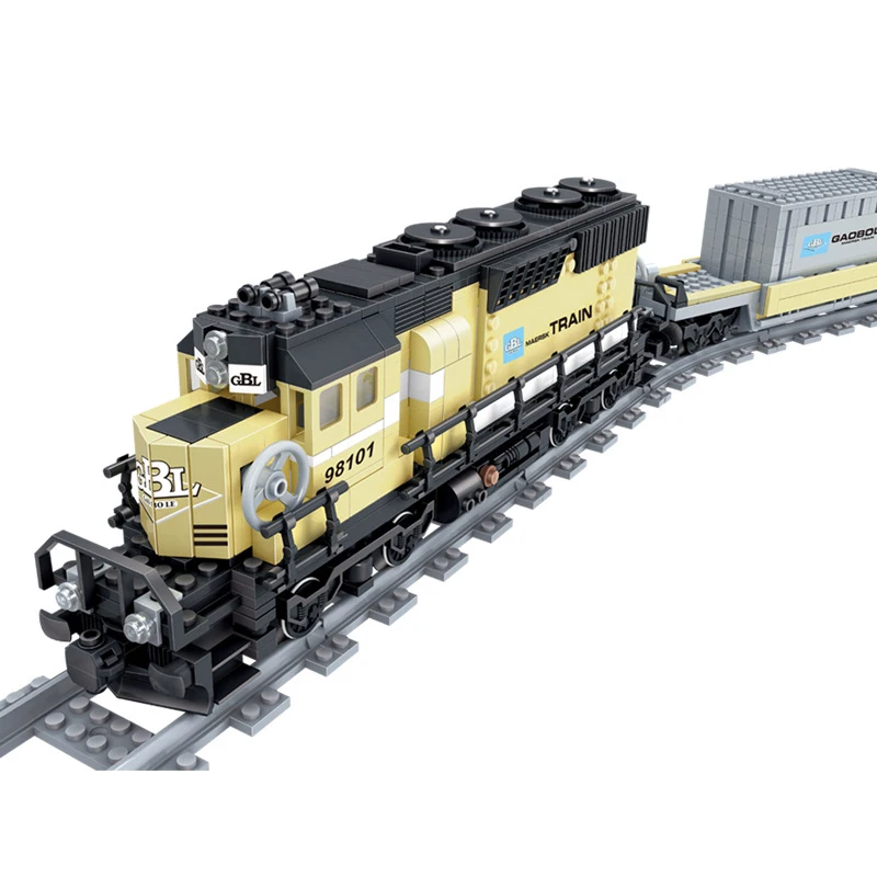 

4 Stytle Battery Powered Maersk Train Container Rail Track Diesel-electric Freight Train Building Blocks Toys for Children Gifts