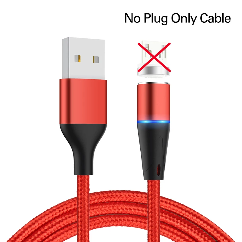 Coolreall Магнитный Micro USB кабель для iPhone samsung type-c зарядный Магнитный зарядный адаптер type C кабели для мобильных телефонов - Цвет: No Plug Only Cable