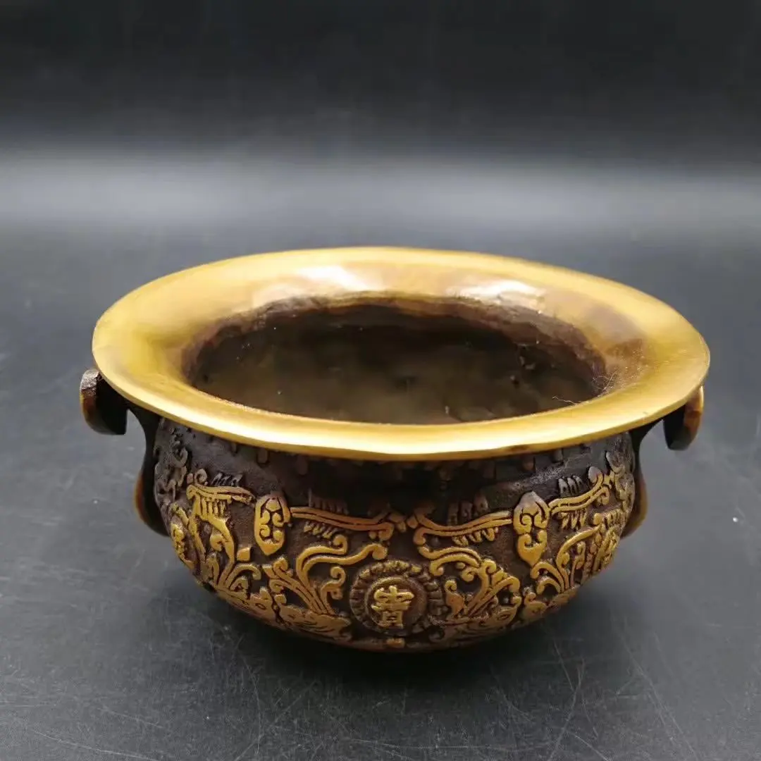 

Collectable Chinese Brass Carved Animal Fish Incense Burner Censer Exquisite Small Statues