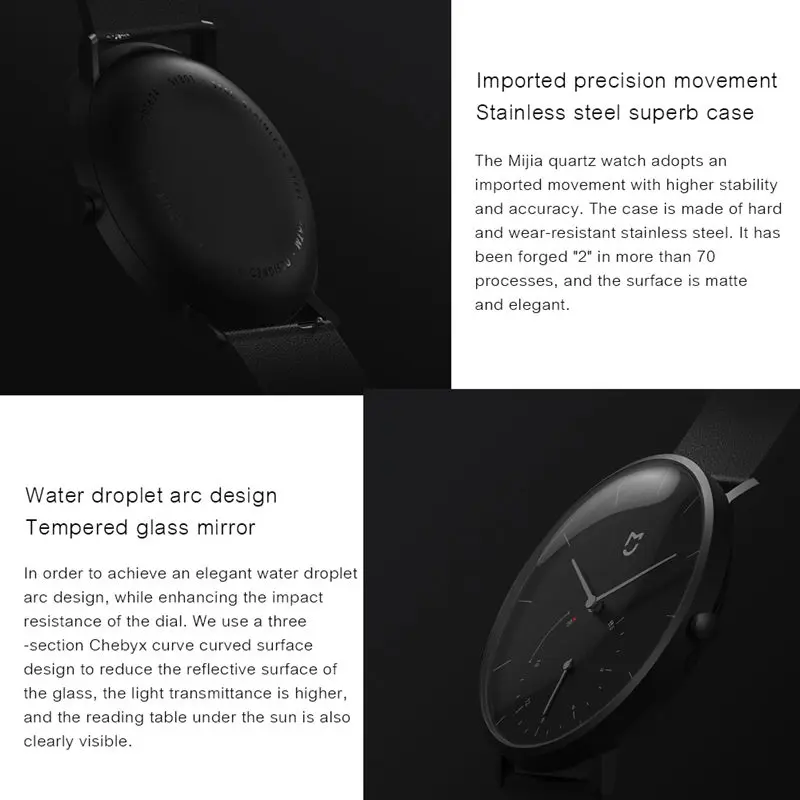 Оригинальные кварцевые часы Xiaomi Mijia водонепроницаемые с двойным циферблатом и