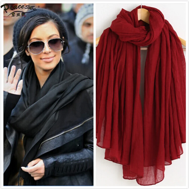 New Fashion Brand year ice silk cotton Scarf women warm soft Tassel Scarf Wrap Shawl scarves Lovers Christmas...