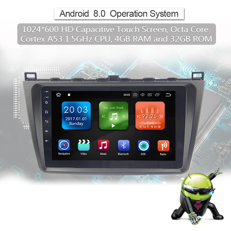 Sale Eunavi  9" 8 core PX5 2Din GPS Navi Car Radio Android 8.1 Multimedia Player for 2008 2009 2012 2013 2014 2015 Mazda 6 Rui wing 8