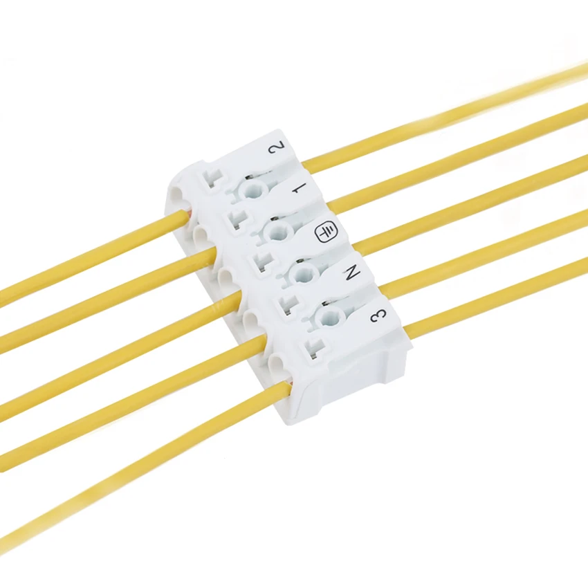 

1pc Reusable Hot Sell Useful New 5 Way Reusable Spring Lever Terminal Block Electric Cable Connector Wire