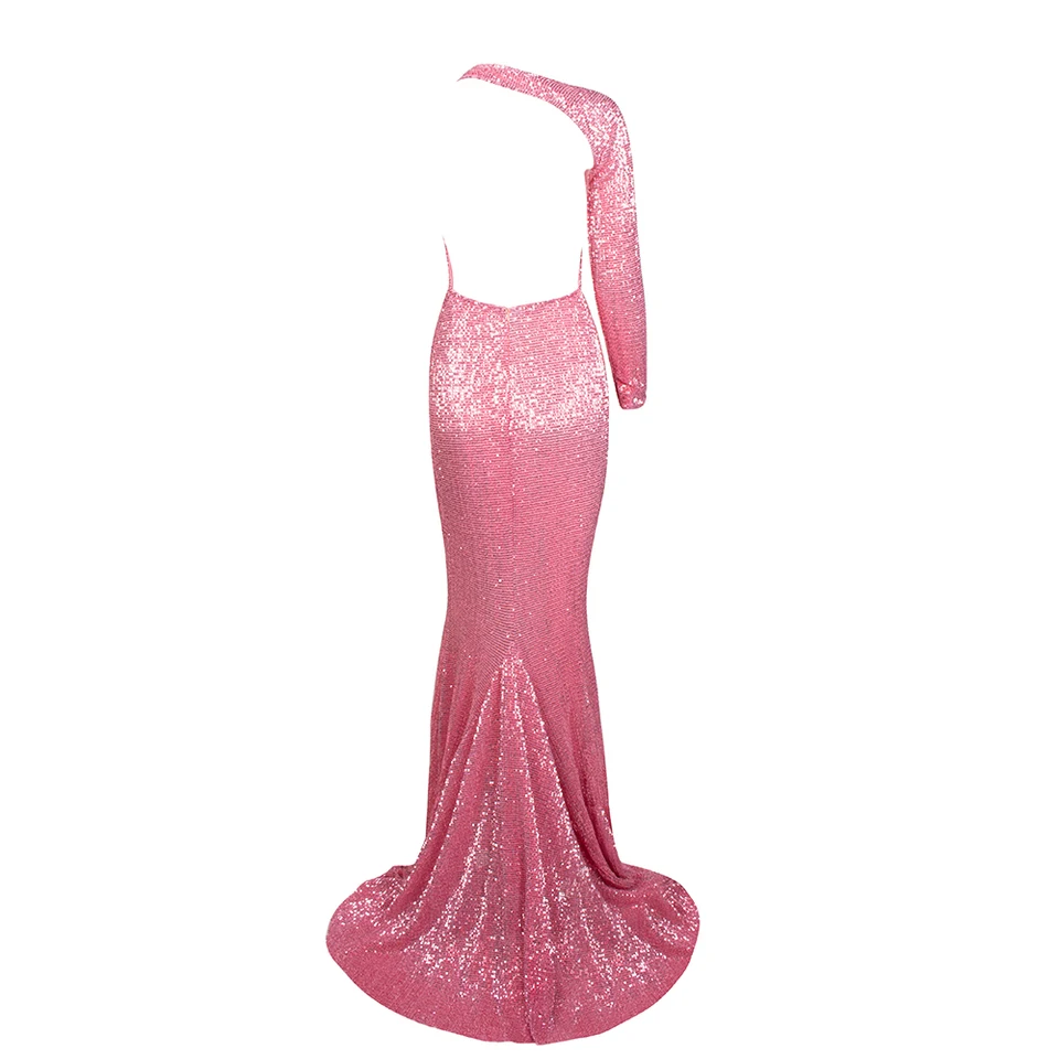 red maxi sequin dress