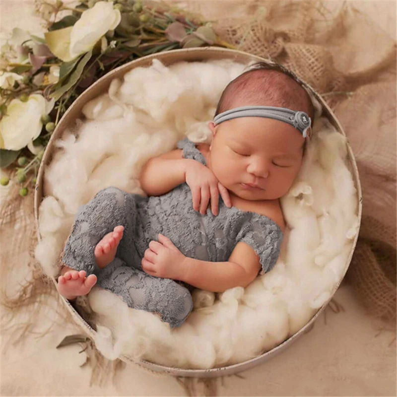 Реквизит для фотосъемки новорожденных Кружевной Комбинезон маленьких девочек - Фото №1