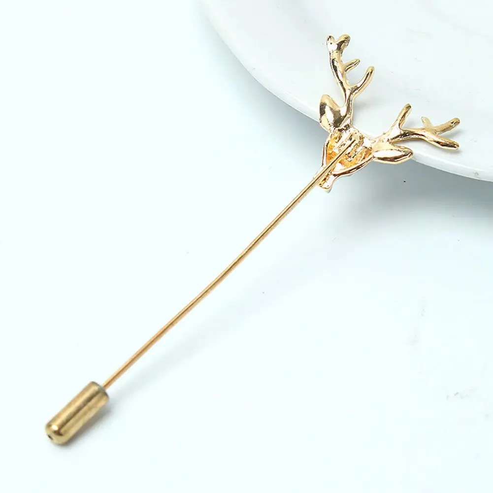 Mens Vintage Deer Head Horn Elk Antler Stag Lapel Stick Pin Tie Hat