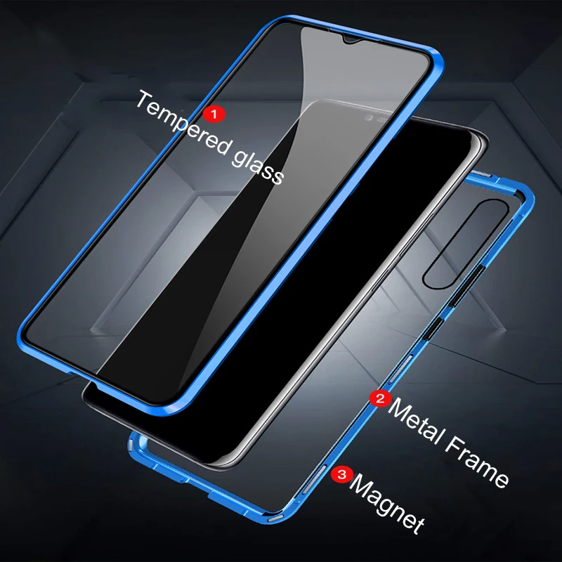 Роскошный Магнитный чехол для Xiaomi Mi 9 T-9 t, металлический каркас Doubl закаленное Стекло Крышка для Xiaomi Mi 9T защитный чехол для телефона