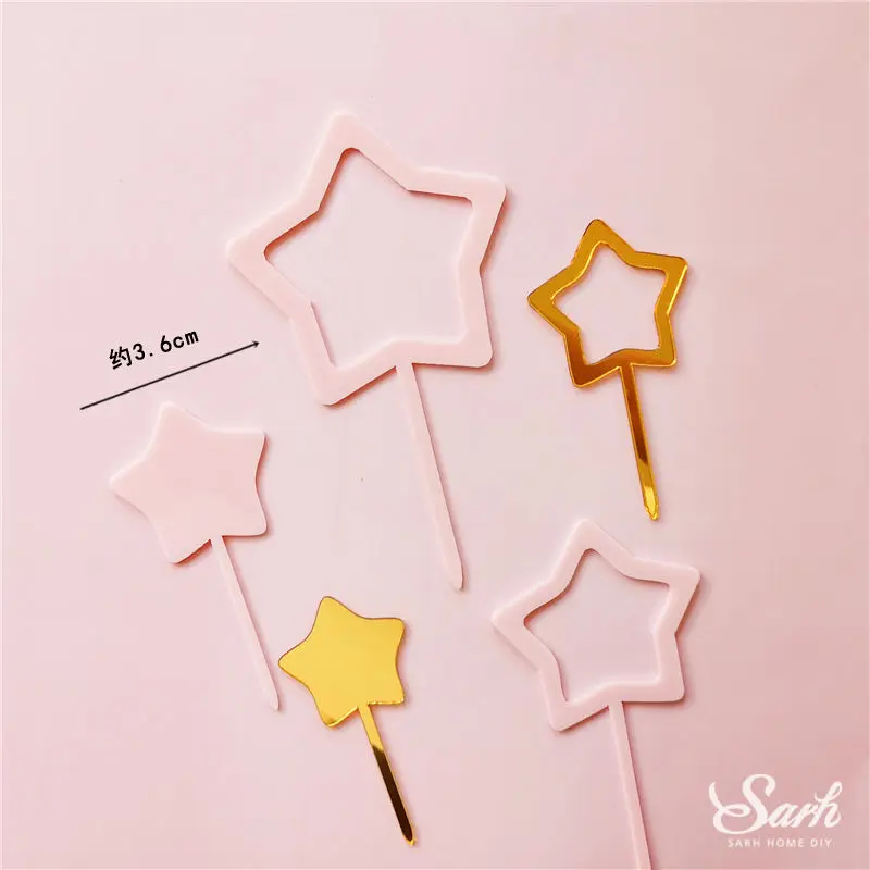 Hollow stars set Ins/платье принцессы на день рождения, золотой замок, украшение, розовые шары, сетка, звезды, феи, вечерние, свадебные принадлежности, для выпечки, милые подарки - Цвет: Hollow stars set