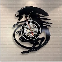 Black CD Record Clock European Antique Vinyl Wall Clock Classic Home Large Decorative Wall Clocks Quartz Mechanism