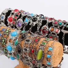 Микс партия 10 шт. модные тибетские большие очаровательные каменные бусины регулируемые богемные женские подарочные браслеты и ювелирные изделия