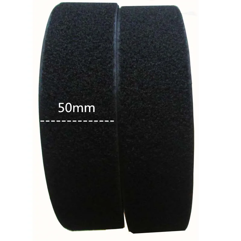 

No glue 100%nylon 5cm*25M/pair black Sewing clothing Strong Self Adhesive Hook Loop Tape Fastener Sticky Sewing Hand Craf