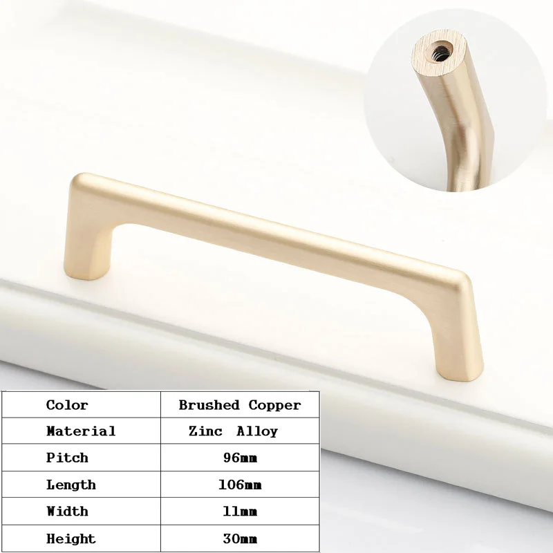 copper-96mm 2 шт., Современная прочная дверная ручка для шкафа, кухонная ручка для шкафа, ящика, комода, перламутровая черная американская мебельная фурнитура - Цвет: copper-96mm