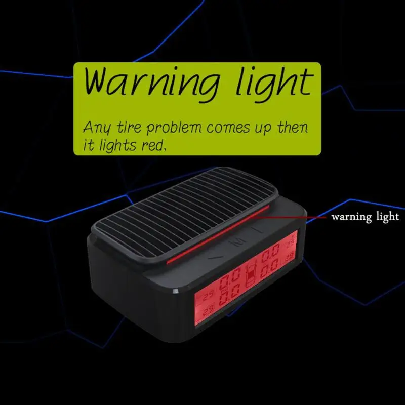 VODOOL солнечная мощность автомобиля TPMS система контроля давления в шинах ЖК-дисплей изменение цвета Предупреждение давление в шинах Система охранной сигнализации