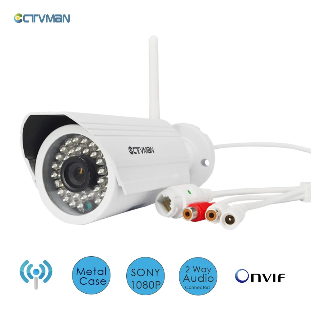01CTVMAN Wi-fi IP Camera Weatherproof Security IP Camera Outdoor Wifi CCTV Cameras 1080p SD Card Slot Bullet Surveillance