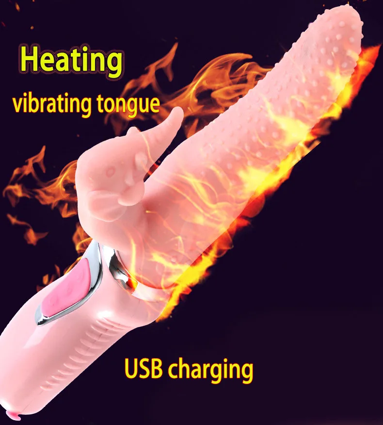 JIUAI Super Soft Silicone Vibrator Smart Heating G-spot Stimulator Tongue Vibrators for Women Clitoris Stimulator USB Charge (1)
