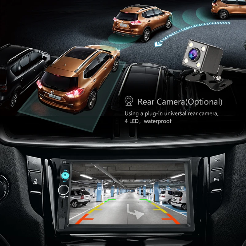 Clearance Jansite 7" 2 din Car Radio Android 8.1 player DVD digital 1080P Touch screen Wifi Double din car stereo Audio with Backup camera 3