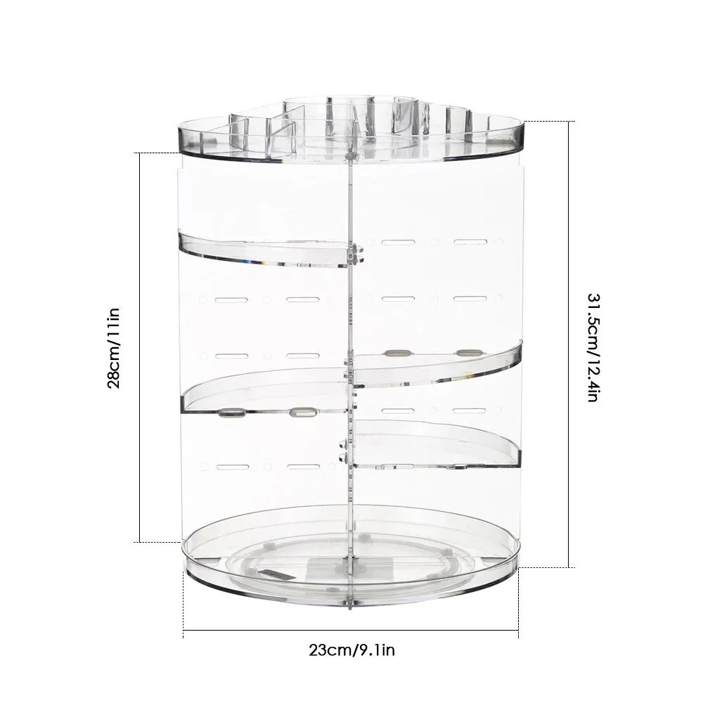 Прозрачный органайзер для косметики вращение на 360 градусов многофункциональная косметическая коробка для хранения Сделай Сам Регулируемый органайзер для косметики