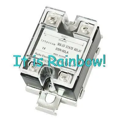

Free Shipping 4-20mA to AC 28-280V 50A Single Phase Clear Cover SSR Solid State Relay