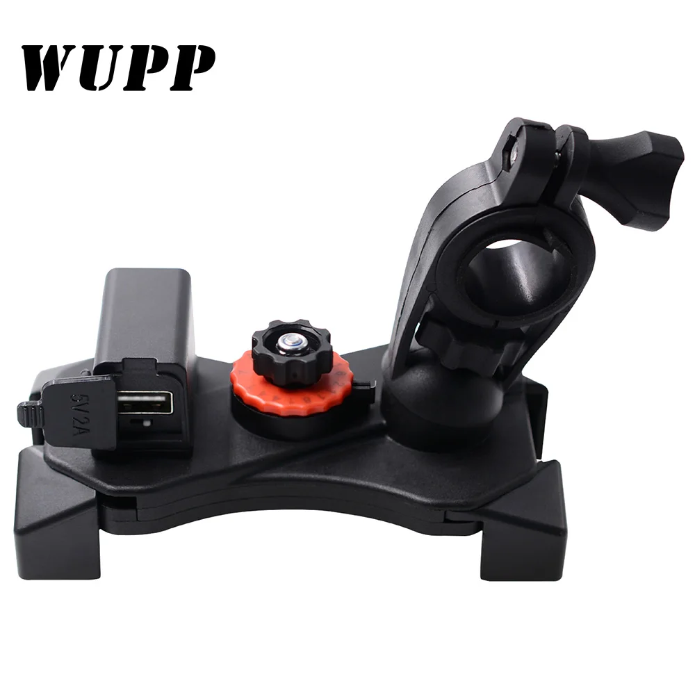 

WUPP Motorcycle Phone Holder with USB Charger 5V/2.1A Handlebar Mobile Phone Bracket One-click Telescoping