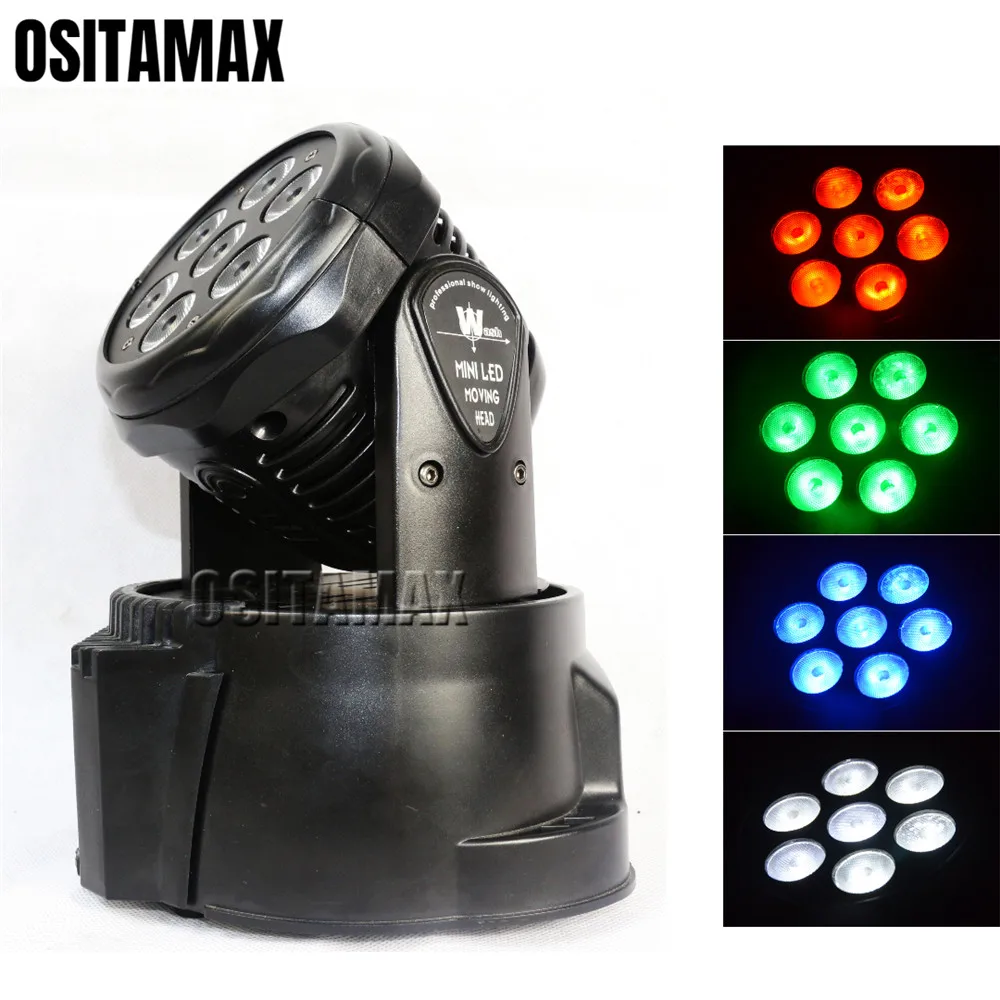 

4PCS 7x10w LED Wash Light RGBW Mini Moving Head Light Small Size 4IN1 Brightness Party Wedding Dance Stage Lights