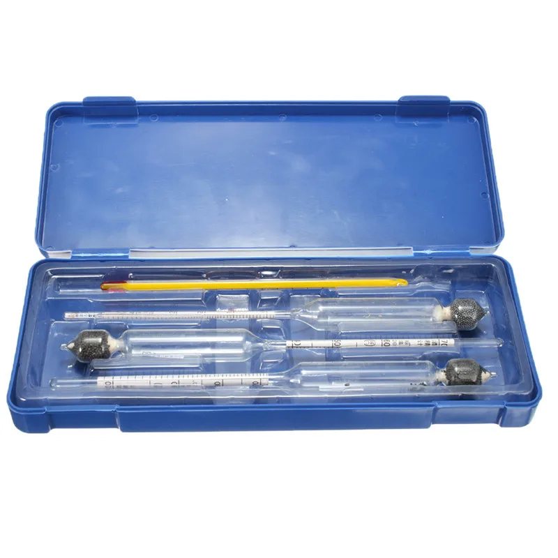 

Professional Alcohol Hydrometer Meter Tester 0 To 100% Thermometer For Wine Vodka Whiskey Measuring Instrument Tool