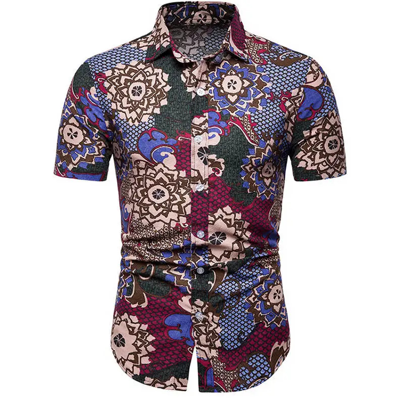 Мужская пляжная гавайская рубашка тропическая летняя рубашка с коротким рукавом мужская брендовая одежда повседневные свободные хлопковые рубашки на пуговицах размера плюс - Цвет: TC22 blue
