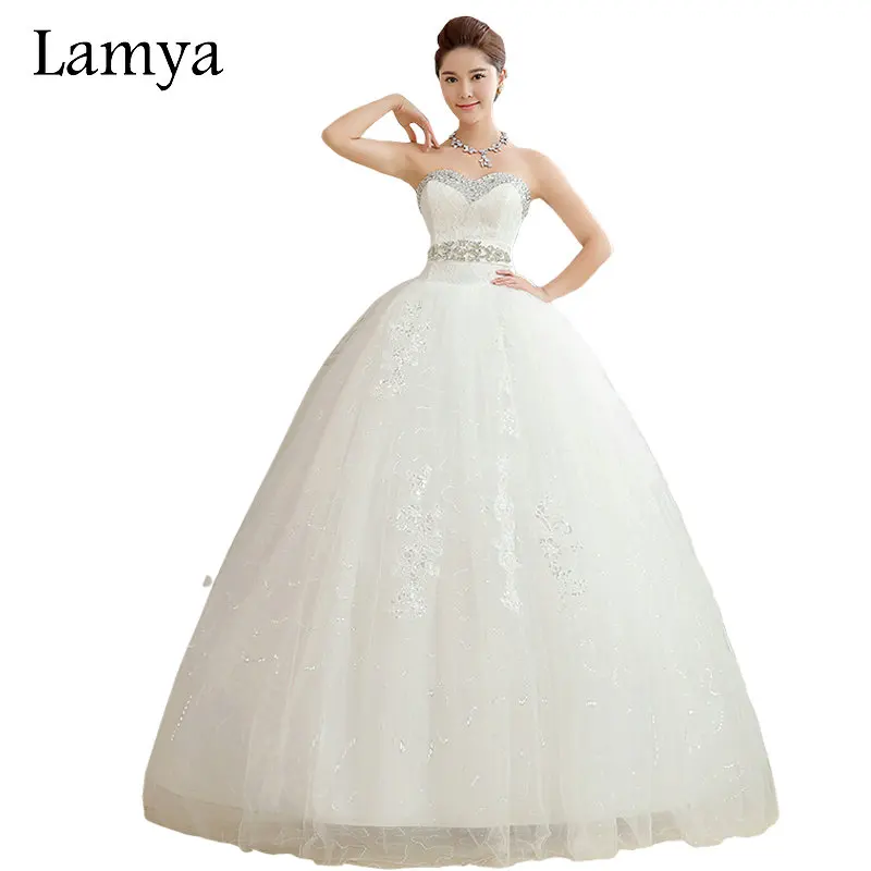 Ламия кружево с Кристаллы для свадебного платья 2019 новый модный женат дешевые СР платья для женщин плюс размеры элегантный vestidos de renda